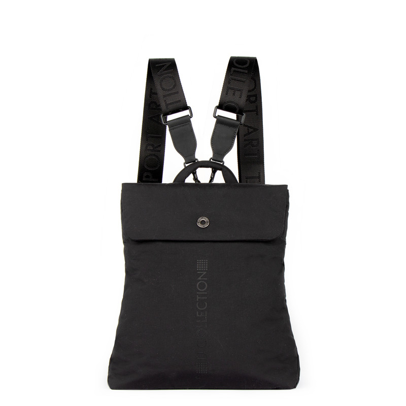 Nylon Black Unisex Backpack | TJ COLLECTION